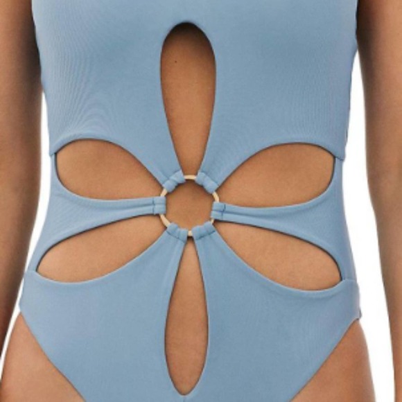 Cult Gaia Women's Aster Cutout Tie Neck One-Piece Swimsuit Size XS - Picture 3 of 5